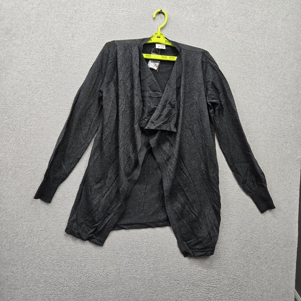 Tommy Bahama Women Sweater L Gray Cardigan Open Front Long Sleeve Casual
